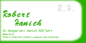 robert hanich business card